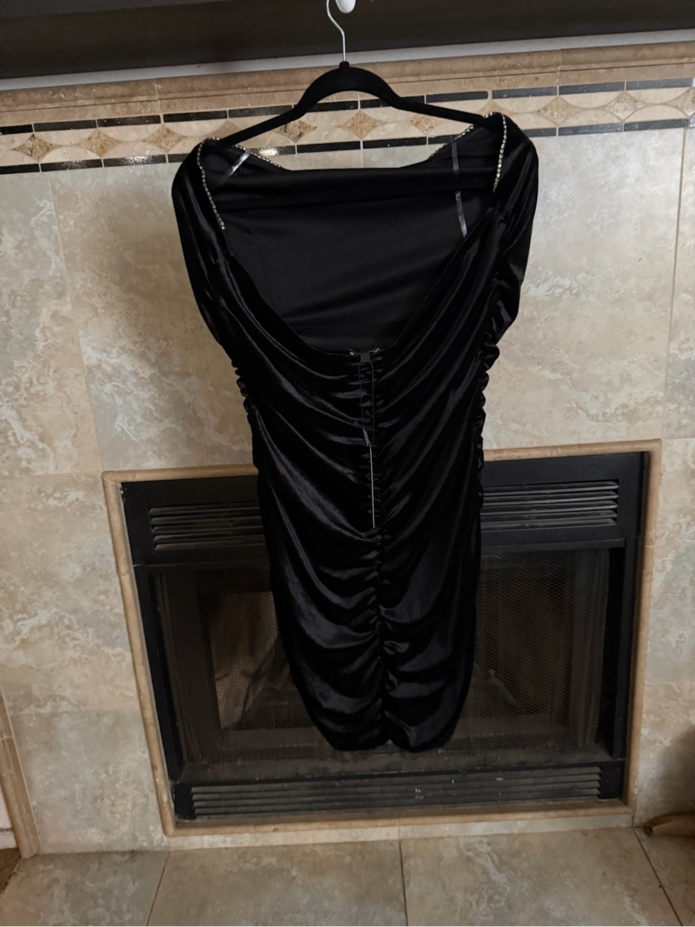 Fashion Nova Black Strapless Ruched Velvet Bodycon Dress - Picture 6 of 10
